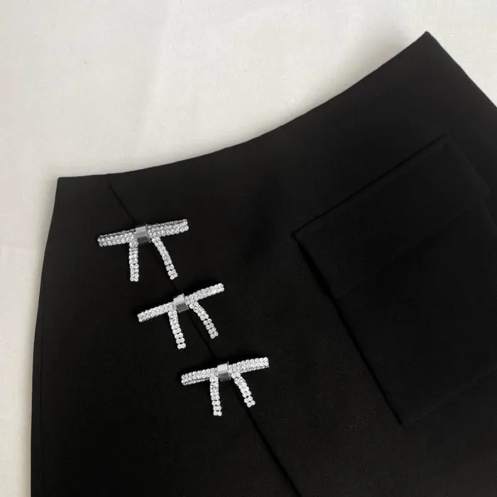 Bottoms Woman SelfPortrait Black Crepe Mini Skort Bottoms Woman SelfPortrait Black Crepe Mini Skort