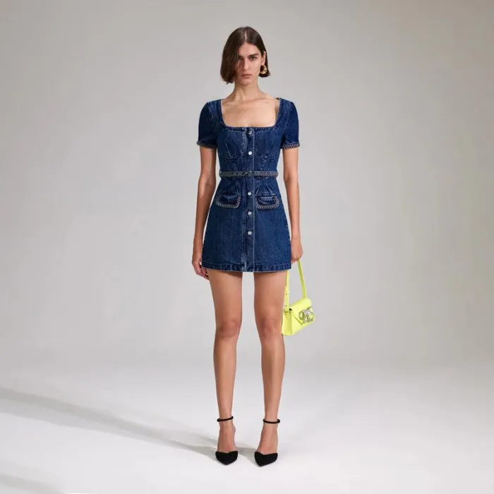 Bottoms Woman SelfPortrait Denim High Rise Short Bottoms Woman SelfPortrait Denim High Rise Short