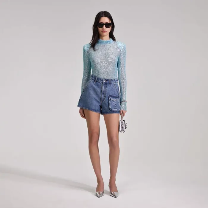 Bottoms Woman SelfPortrait Denim Shorts