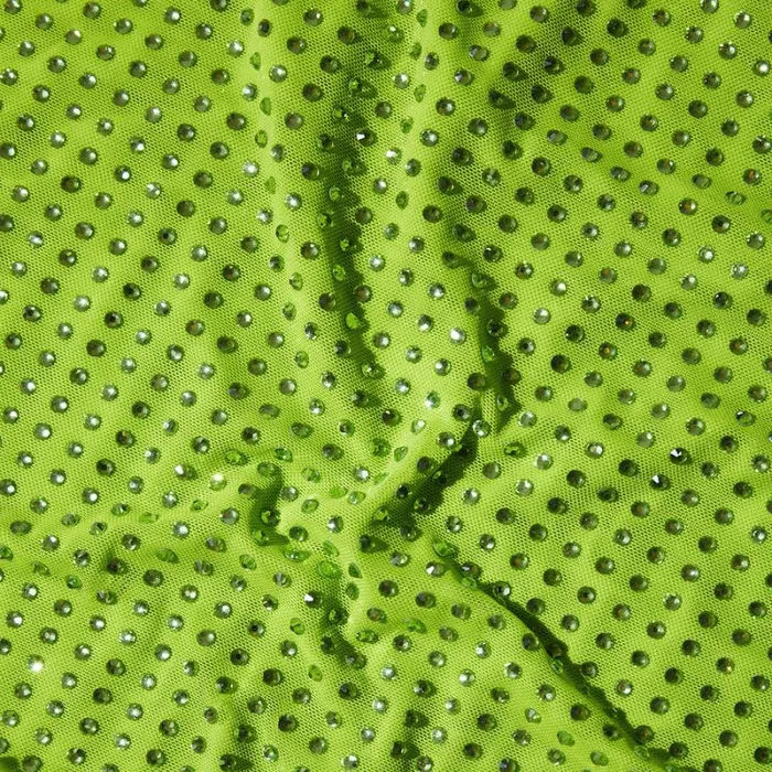 Bottoms Woman SelfPortrait Green Rhinestone Mesh Midi Skirt Bottoms Woman SelfPortrait Green Rhinestone Mesh Midi Skirt