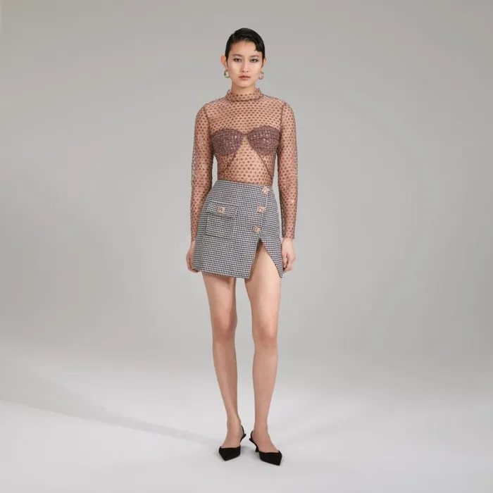 Bottoms Woman SelfPortrait Houndstooth Mini Skirt