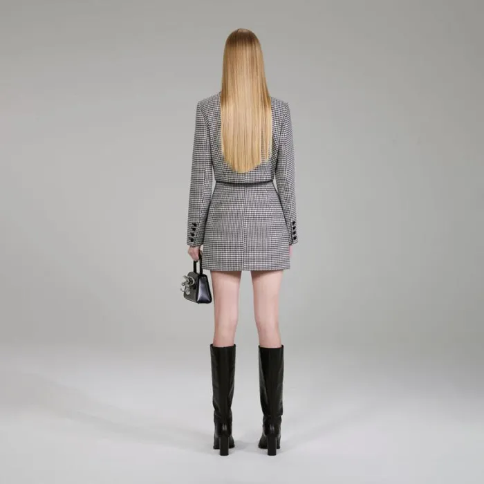 Bottoms Woman SelfPortrait Houndstooth Mini Skirt Bottoms Woman SelfPortrait Houndstooth Mini Skirt