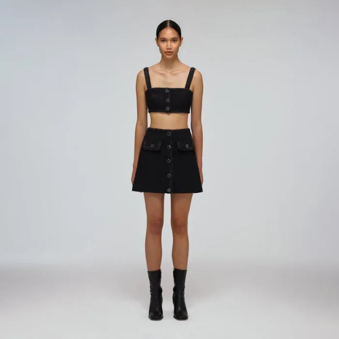 Bottoms Woman SelfPortrait Houndstooth Mini Skirt Bottoms Woman SelfPortrait Houndstooth Mini Skirt