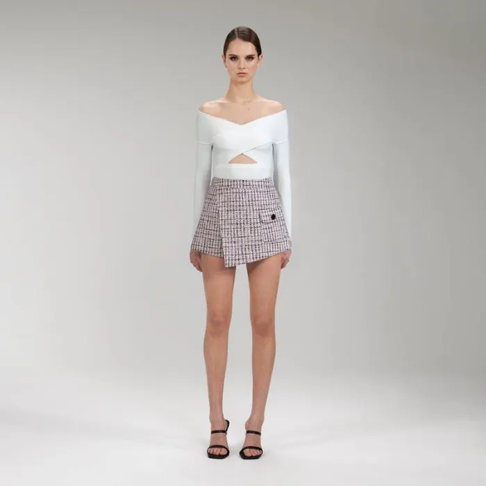 Bottoms Woman SelfPortrait Houndstooth Mini Skirt Bottoms Woman SelfPortrait Houndstooth Mini Skirt