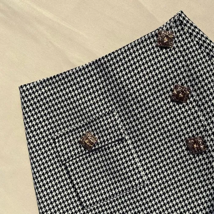 Bottoms Woman SelfPortrait Houndstooth Mini Skirt Bottoms Woman SelfPortrait Houndstooth Mini Skirt