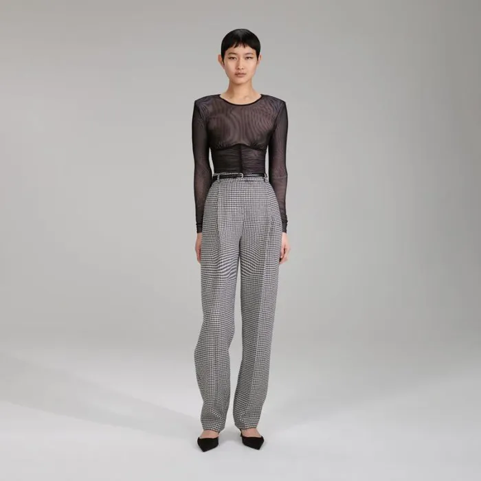 Bottoms Woman SelfPortrait Houndstooth Trousers