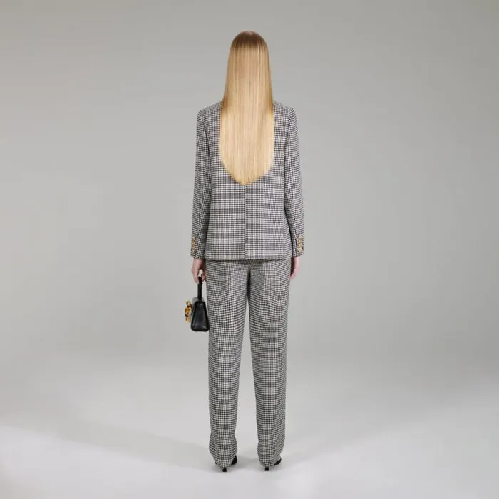 Bottoms Woman SelfPortrait Houndstooth Trousers Bottoms Woman SelfPortrait Houndstooth Trousers