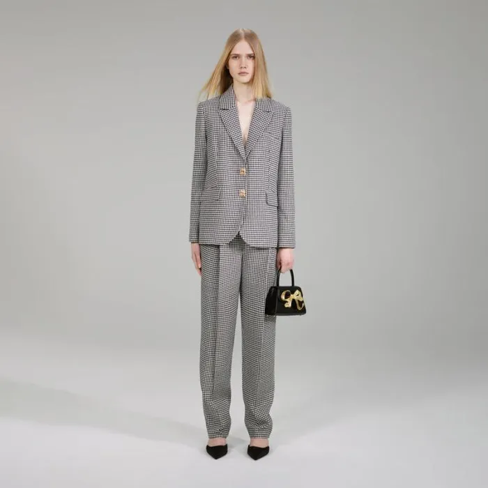 Bottoms Woman SelfPortrait Houndstooth Trousers Bottoms Woman SelfPortrait Houndstooth Trousers