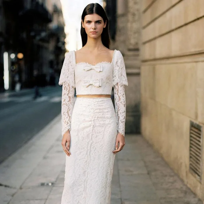 Bottoms Woman SelfPortrait Ivory Corded Lace Tiered Midi Skirt Bottoms Woman SelfPortrait Ivory Corded Lace Tiered Midi Skirt