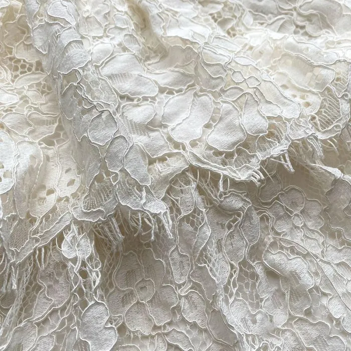 Bottoms Woman SelfPortrait Ivory Corded Lace Tiered Midi Skirt Bottoms Woman SelfPortrait Ivory Corded Lace Tiered Midi Skirt