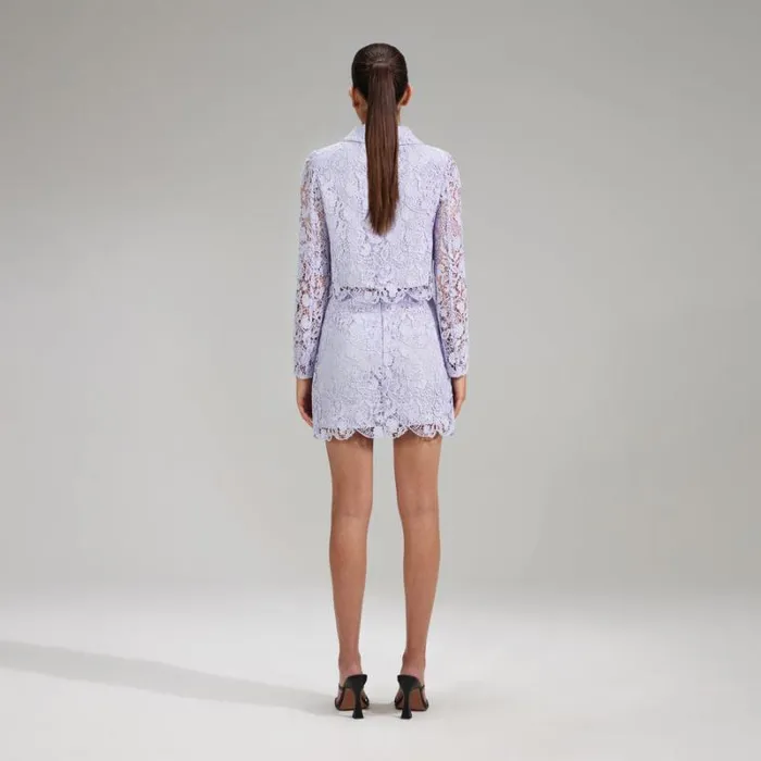 Bottoms Woman SelfPortrait Lilac Boucle Mini Skirt Bottoms Woman SelfPortrait Lilac Boucle Mini Skirt