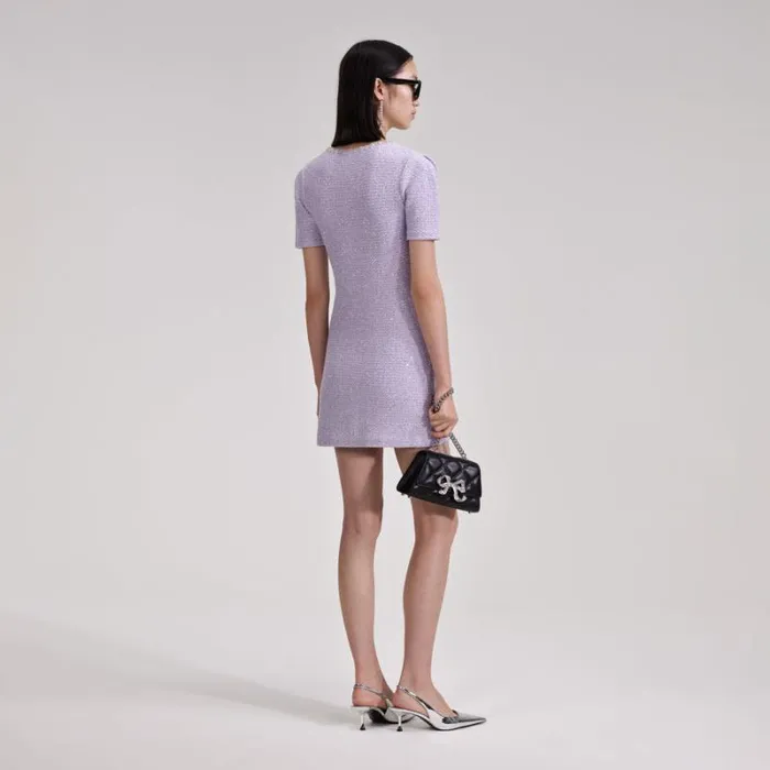 Bottoms Woman SelfPortrait Lilac Sequin Pleated Knit Skirt Bottoms Woman SelfPortrait Lilac Sequin Pleated Knit Skirt