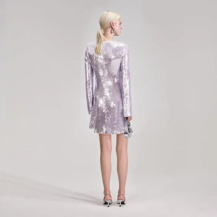 Bottoms Woman SelfPortrait Lilac Sequin Pleated Knit Skirt Bottoms Woman SelfPortrait Lilac Sequin Pleated Knit Skirt