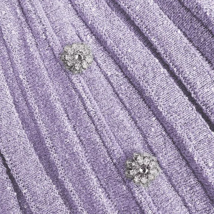 Bottoms Woman SelfPortrait Lilac Sequin Pleated Knit Skirt Bottoms Woman SelfPortrait Lilac Sequin Pleated Knit Skirt