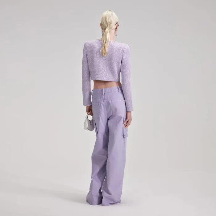 Bottoms Woman SelfPortrait Lilac Sequin Pleated Knit Skirt Bottoms Woman SelfPortrait Lilac Sequin Pleated Knit Skirt