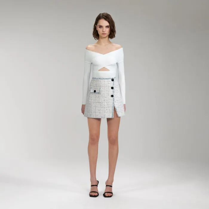 Bottoms Woman SelfPortrait Metallic Boucl Mini Skirt Bottoms Woman SelfPortrait Metallic Boucl Mini Skirt
