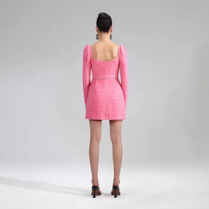 Bottoms Woman SelfPortrait Pink Boucle Mini Skirt Bottoms Woman SelfPortrait Pink Boucle Mini Skirt