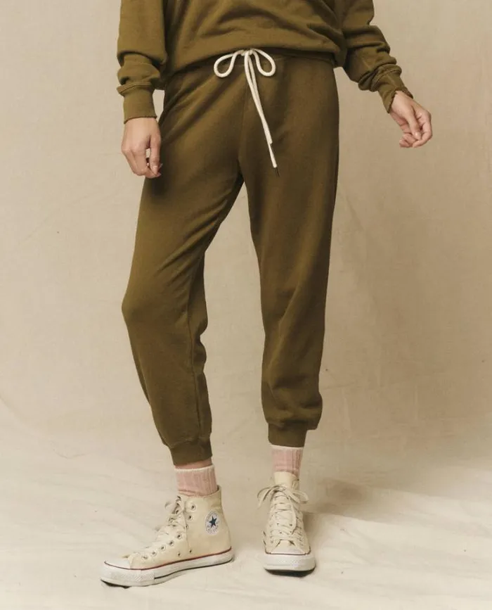 Bottoms Women039s The Great The Cropped Sweatpant Fir Green
