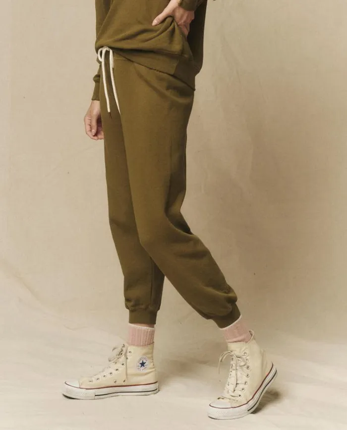 Bottoms Women039s The Great The Cropped Sweatpant Fir Green