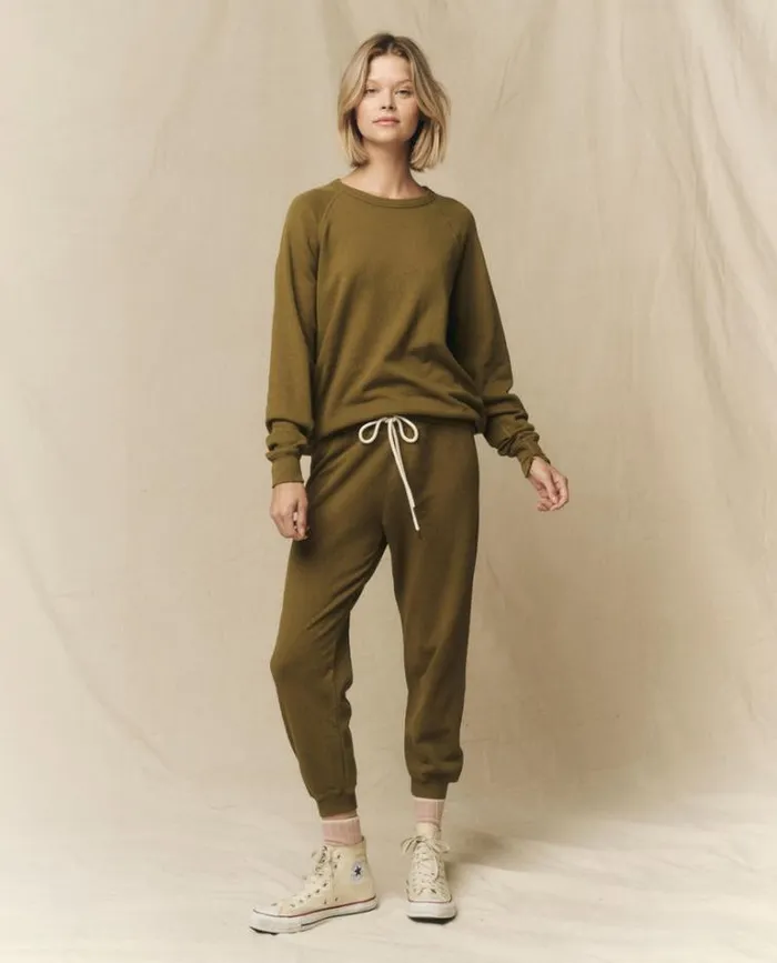 Bottoms Women039s The Great The Cropped Sweatpant Fir Green