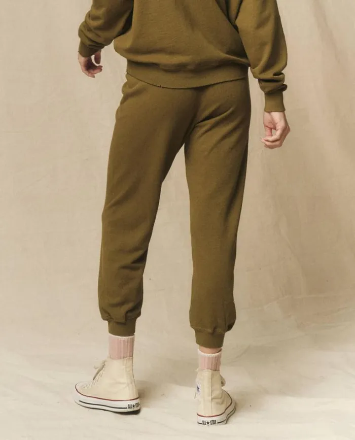Bottoms Women039s The Great The Cropped Sweatpant Fir Green