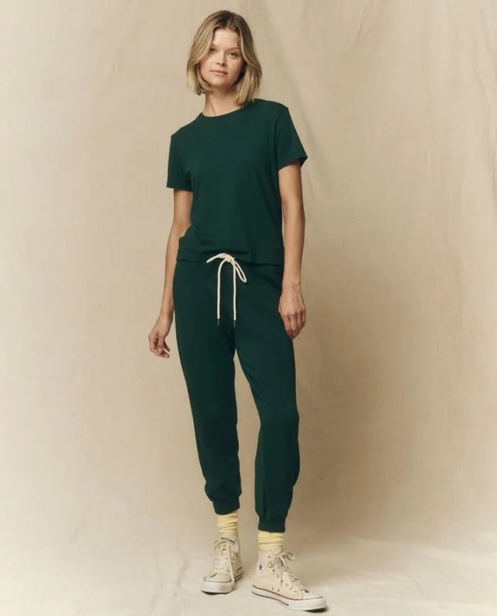 Bottoms Women039s The Great The Cropped Sweatpant Green Grove