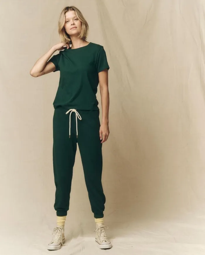 Bottoms Women039s The Great The Cropped Sweatpant Green Grove