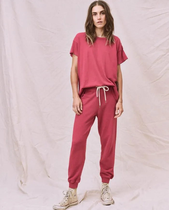Bottoms Women039s The Great The Cropped Sweatpant Sweet Plum