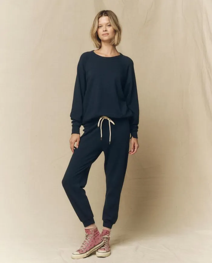 Bottoms Women039s The Great The Cropped Sweatpant True Navy