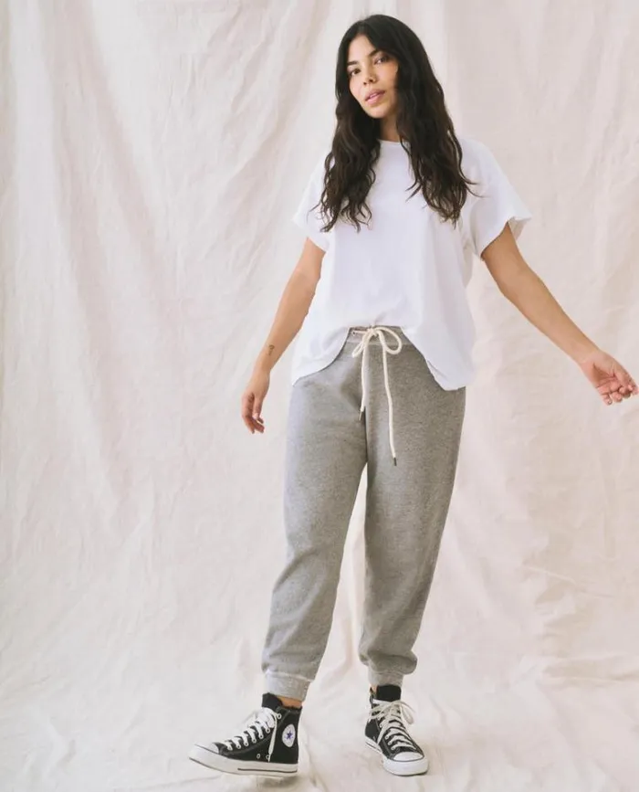 Bottoms Women039s The Great The Cropped Sweatpant Varsity Grey