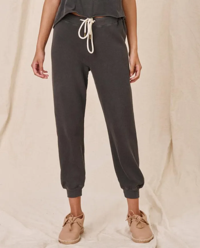 Bottoms Women039s The Great The Cropped Sweatpant Washed Black