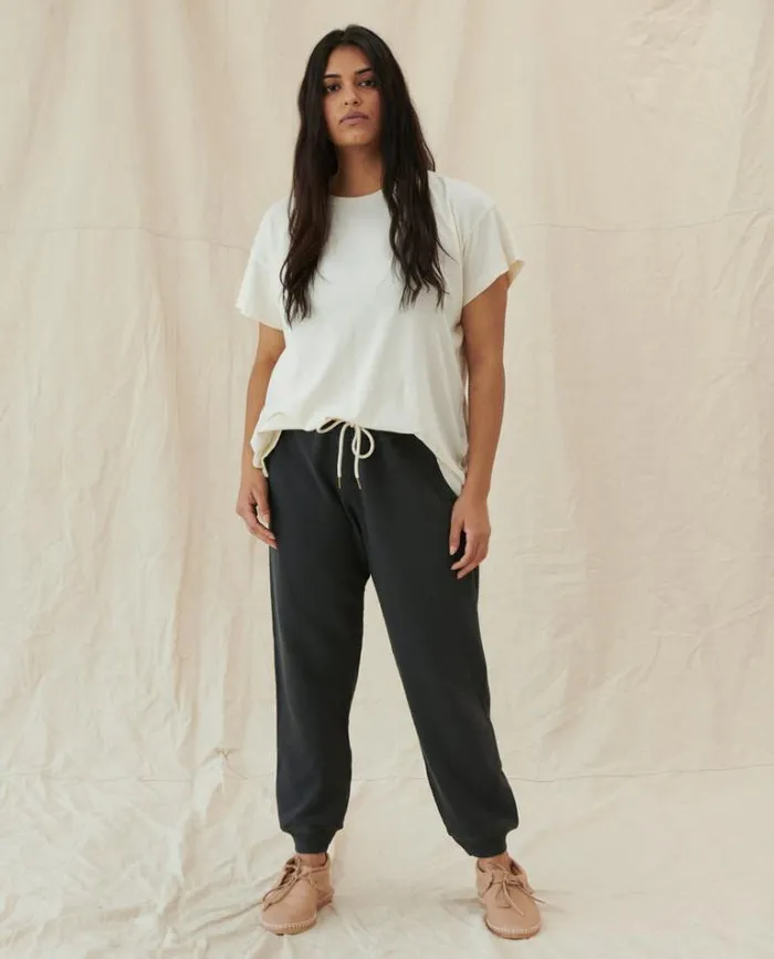 Bottoms Women039s The Great The Cropped Sweatpant Washed Black