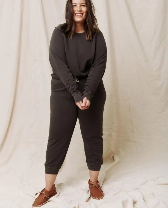 Bottoms Women039s The Great The Cropped Sweatpant Washed Black