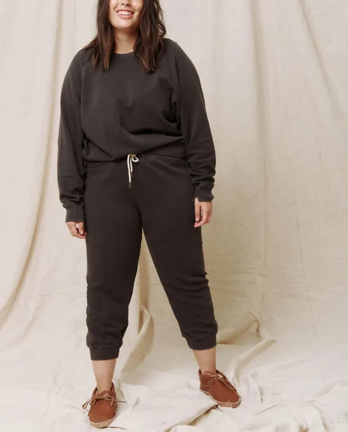 Bottoms Women039s The Great The Cropped Sweatpant Washed Black