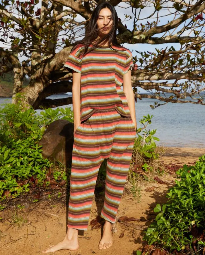 Bottoms Women039s The Great The Jersey Crop Army Surf Stripe