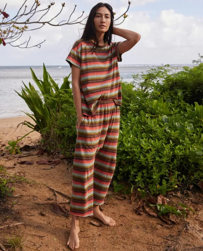 Bottoms Women039s The Great The Jersey Crop Army Surf Stripe