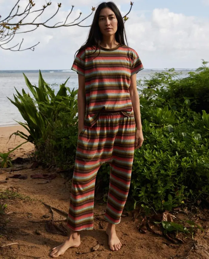 Bottoms Women039s The Great The Jersey Crop Army Surf Stripe
