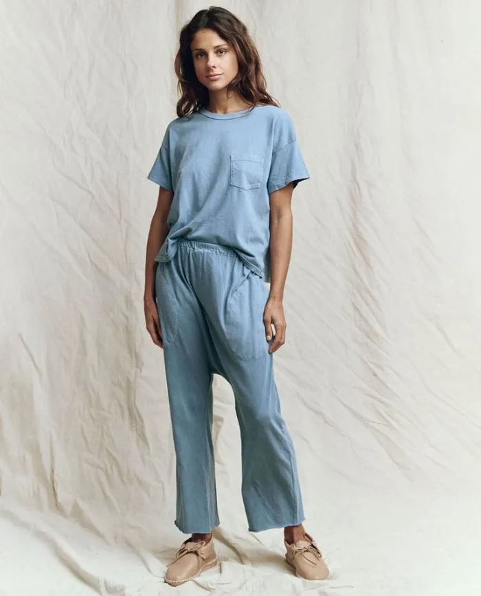Bottoms Women039s The Great The Jersey Crop Vintage Cornflower