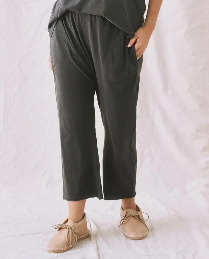 Bottoms Women039s The Great The Jersey Crop Washed Black