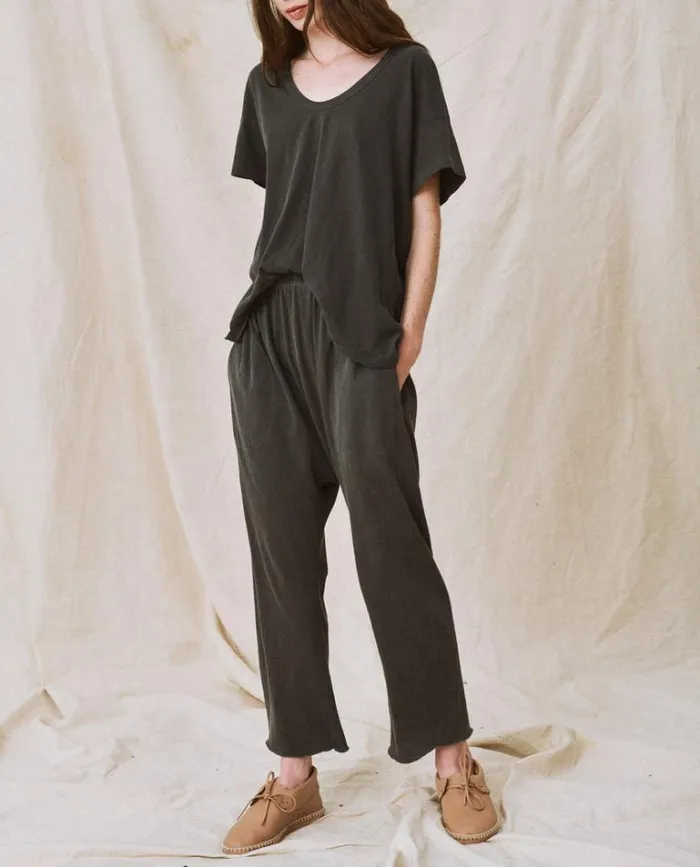Bottoms Women039s The Great The Jersey Crop Washed Black