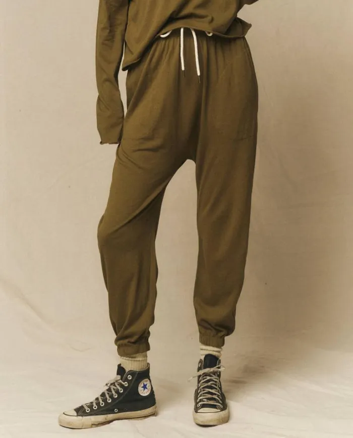Bottoms Women039s The Great The Jersey Jogger Pant Fir Green