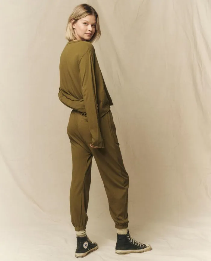 Bottoms Women039s The Great The Jersey Jogger Pant Fir Green