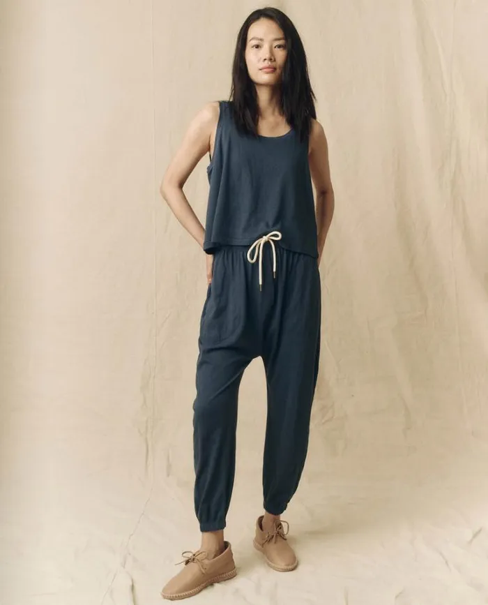 Bottoms Women039s The Great The Jersey Jogger Pant Nautical Navy