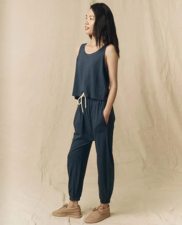 Bottoms Women039s The Great The Jersey Jogger Pant Nautical Navy