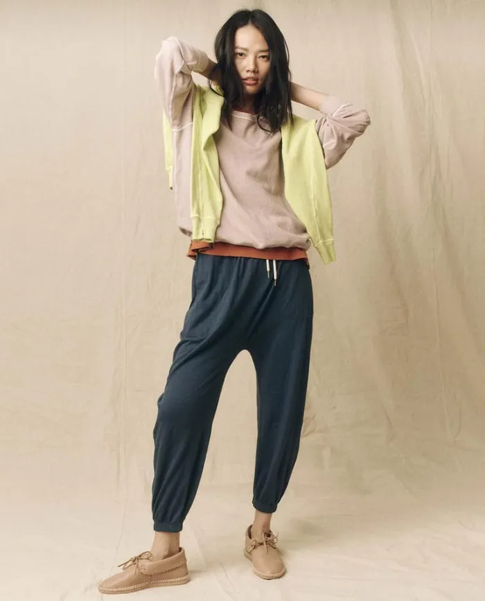 Bottoms Women039s The Great The Jersey Jogger Pant Nautical Navy