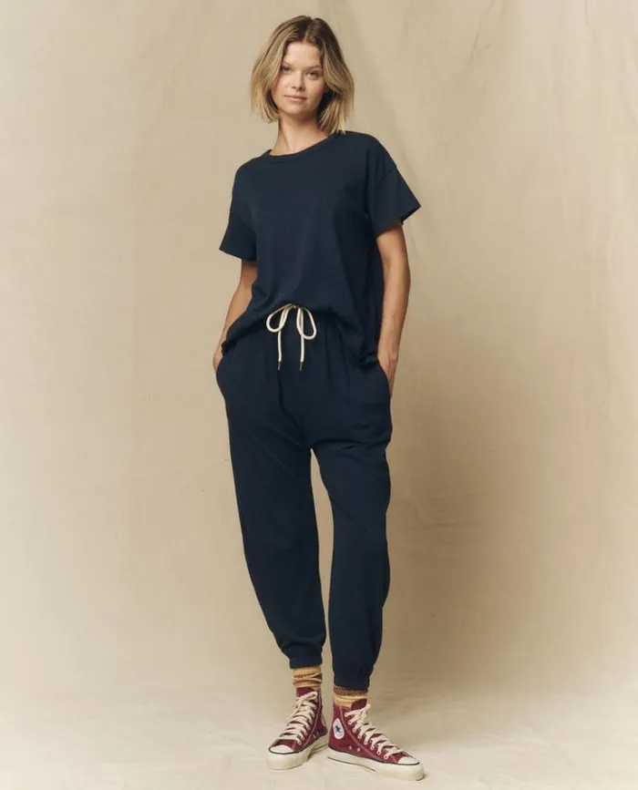 Bottoms Women039s The Great The Jersey Jogger Pant True Navy