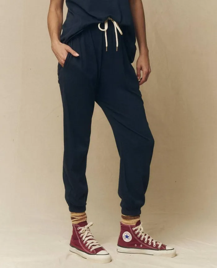 Bottoms Women039s The Great The Jersey Jogger Pant True Navy
