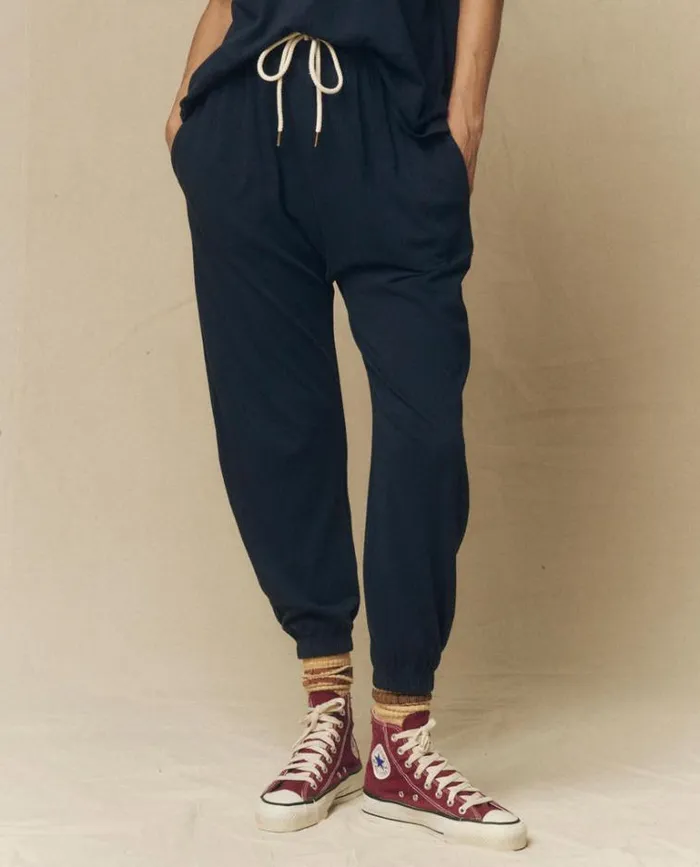 Bottoms Women039s The Great The Jersey Jogger Pant True Navy