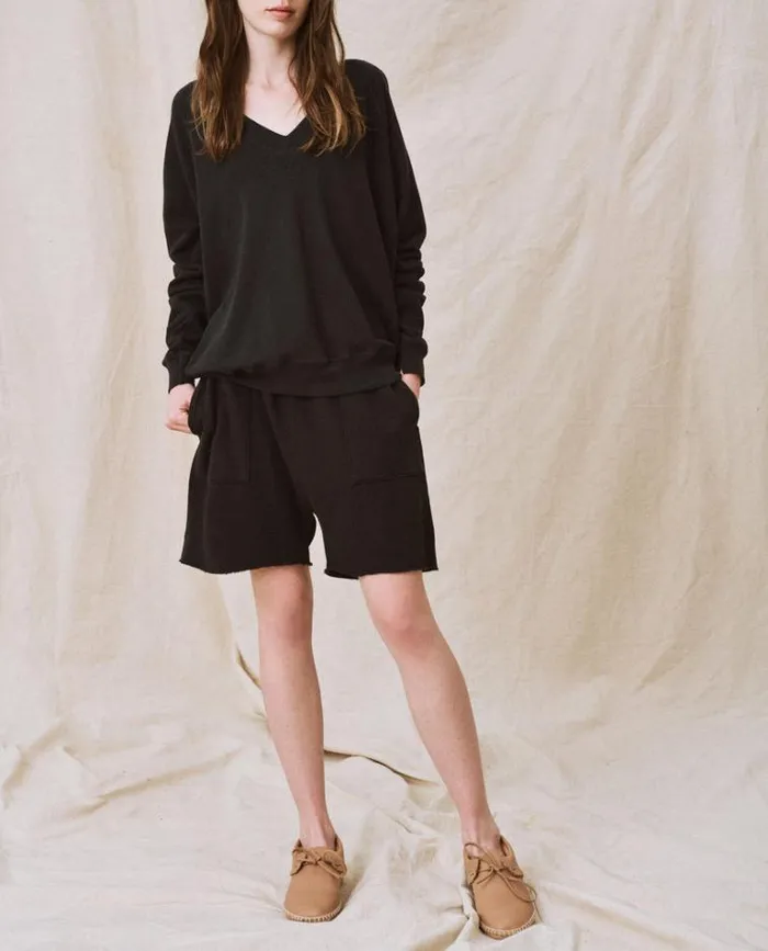 Bottoms Women039s The Great The Patch Pocket Sweat Short Almost Black