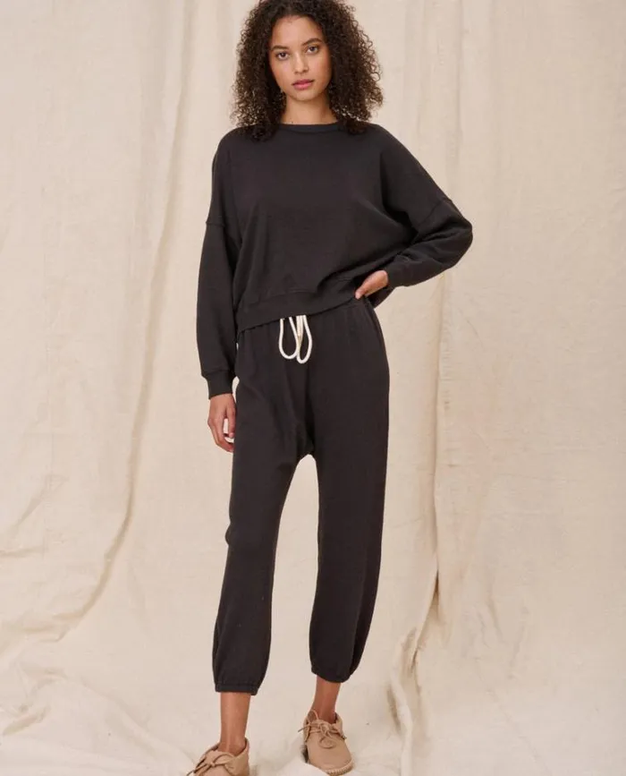 Bottoms Women039s The Great The Stadium Sweatpant Almost Black